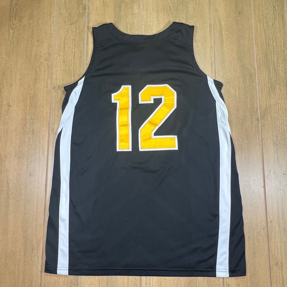 Nike Team All Indiana Attack Basketball Jersey 12 Black White Yellow Mens M - Picture 2 of 11